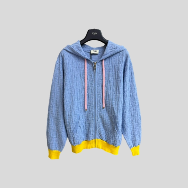 펜디 지퍼 후드 가디건