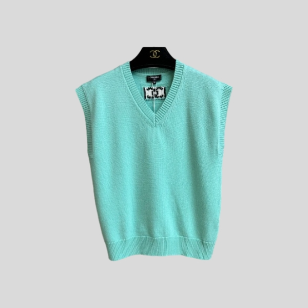 샤넬 브이넥 니트 베스트