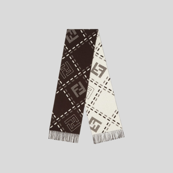 펜디 도브 그레이 울 스카프