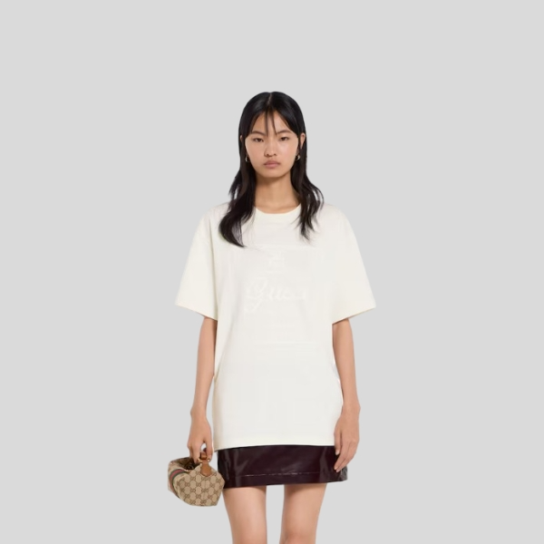 구찌 프린트 디테일의 소프트 코튼 저지 티셔츠