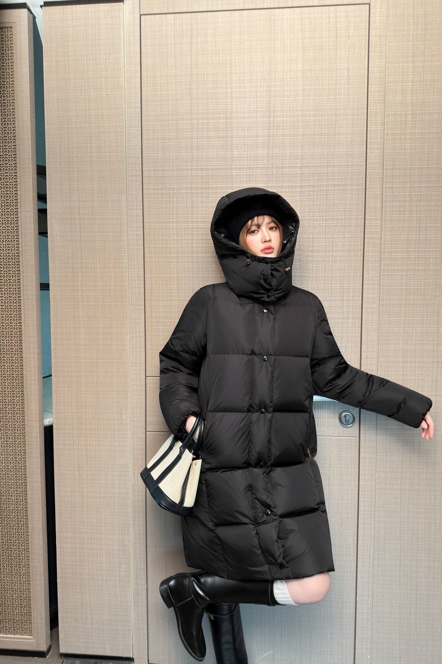 몽*레르 25 신상 후드 하이넥 롱패딩