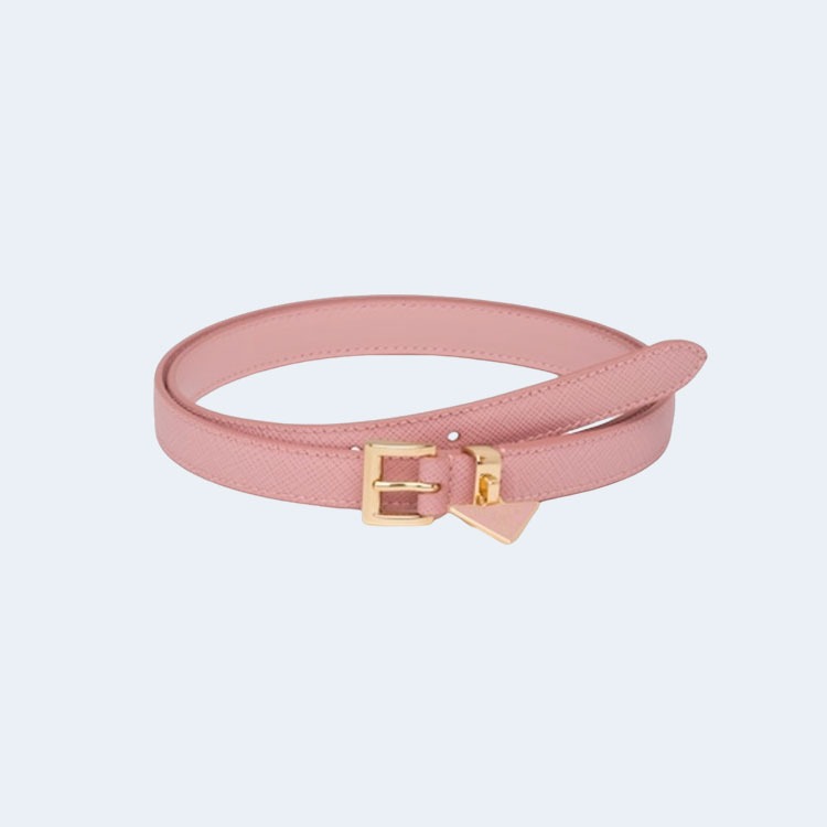 프라다 사피아노 레더 벨트 핑크 15mm