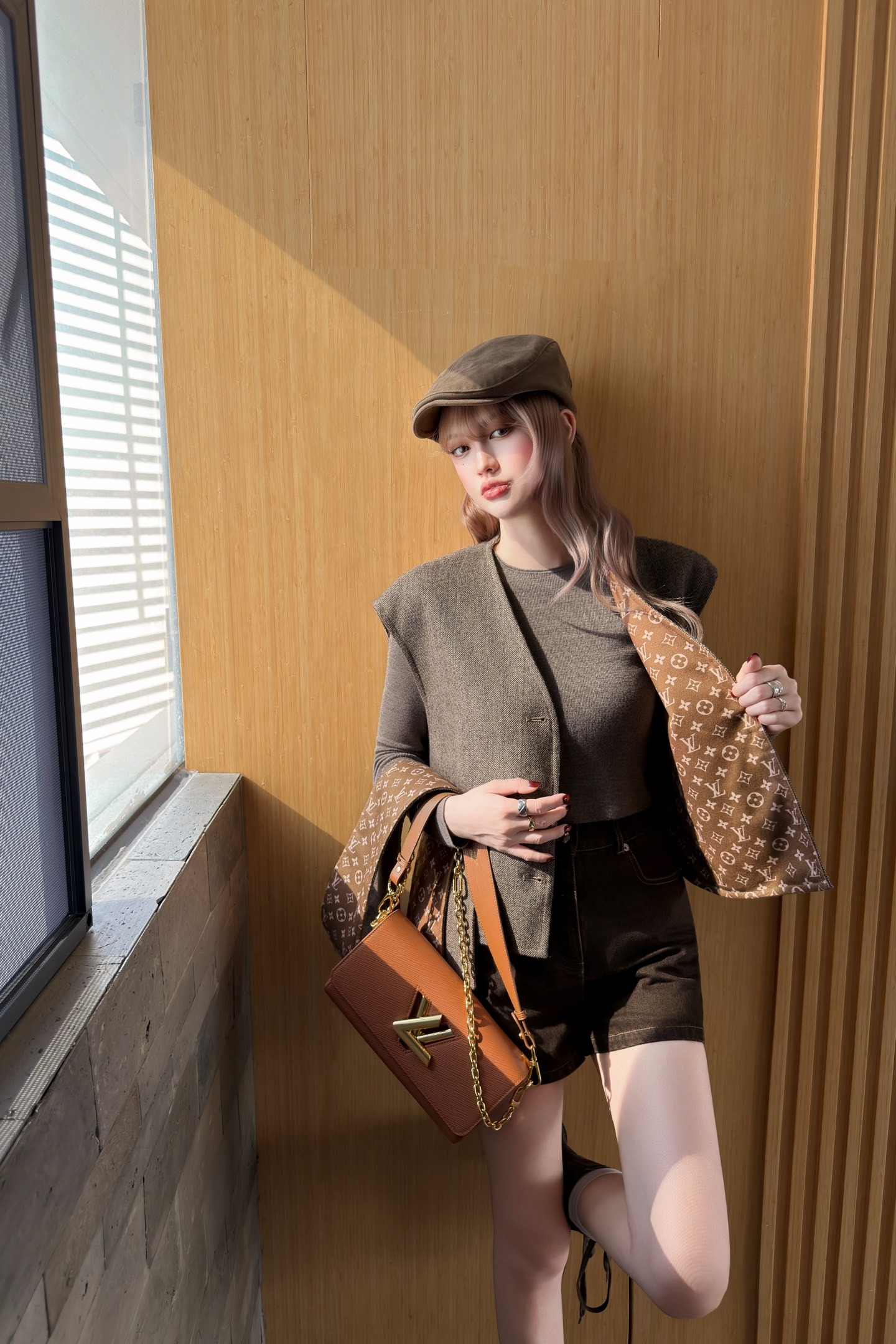 루*비통 머플러 모직 베스트 코트