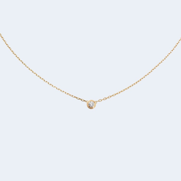 까르띠에 다무르 옐로우 골드 다이아몬드 목걸이 B7215800