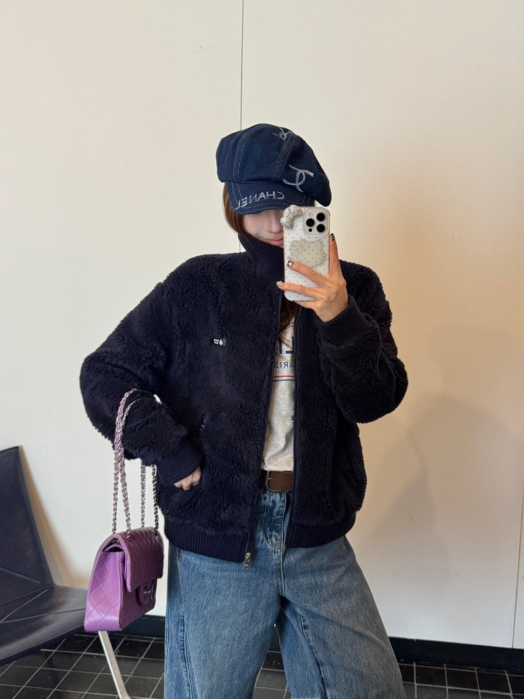 프*다 양털 테디베어 집업