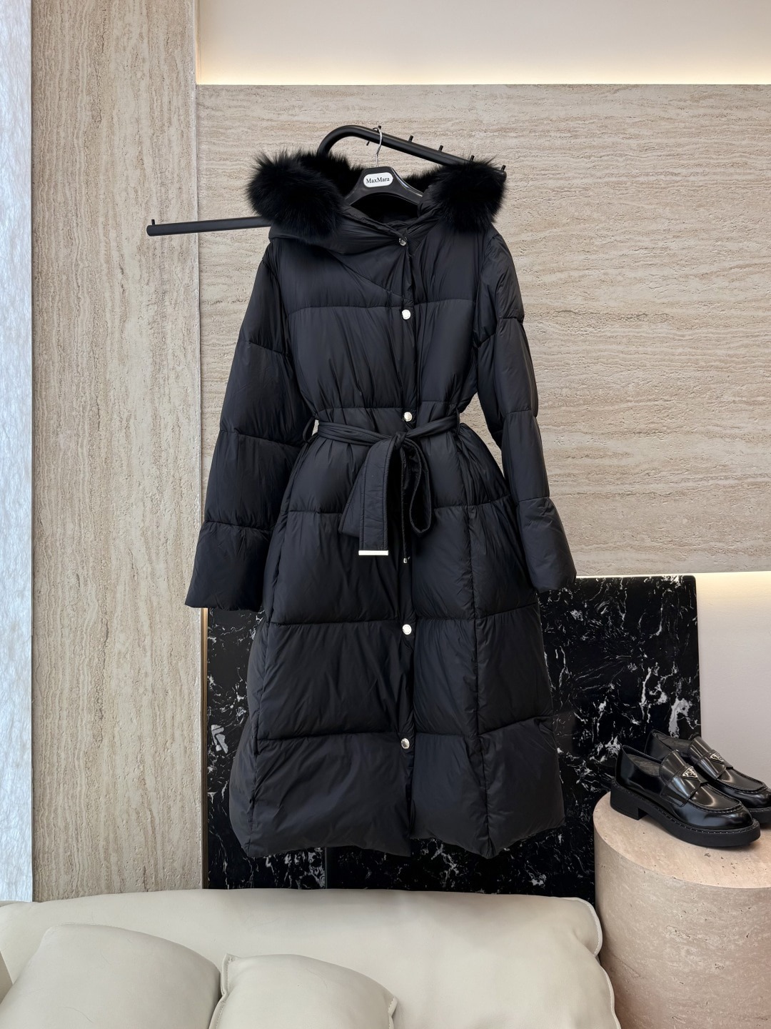 막*마라 신상 폭스퍼 넥 롱패딩