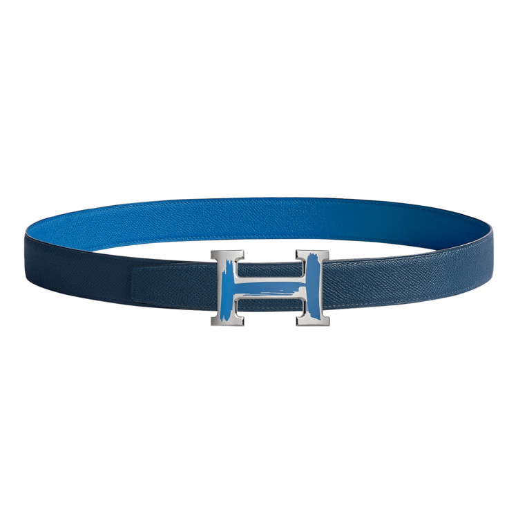 에르메스 브러시 벨트 버클 & 양면 가죽 스트랩 32mm