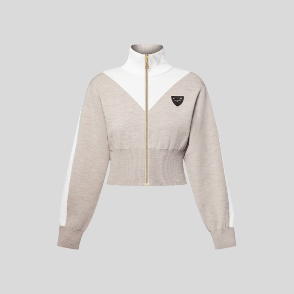 루이비통 크롭드 컬러블록 집업 재킷