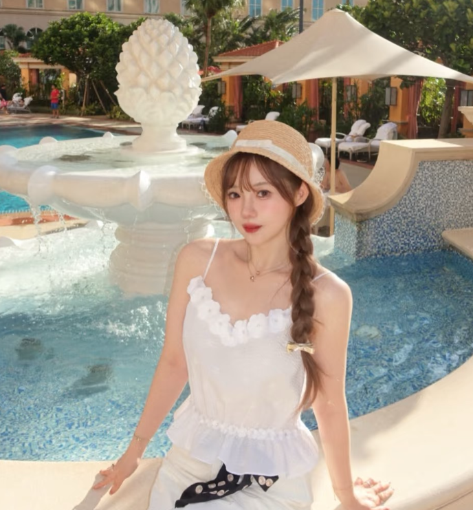 샤넬 플로럴 캐미솔 탑