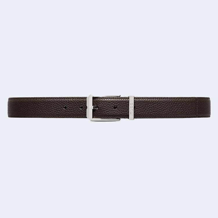 구찌 직사각형 버클 벨트 브라운 30mm