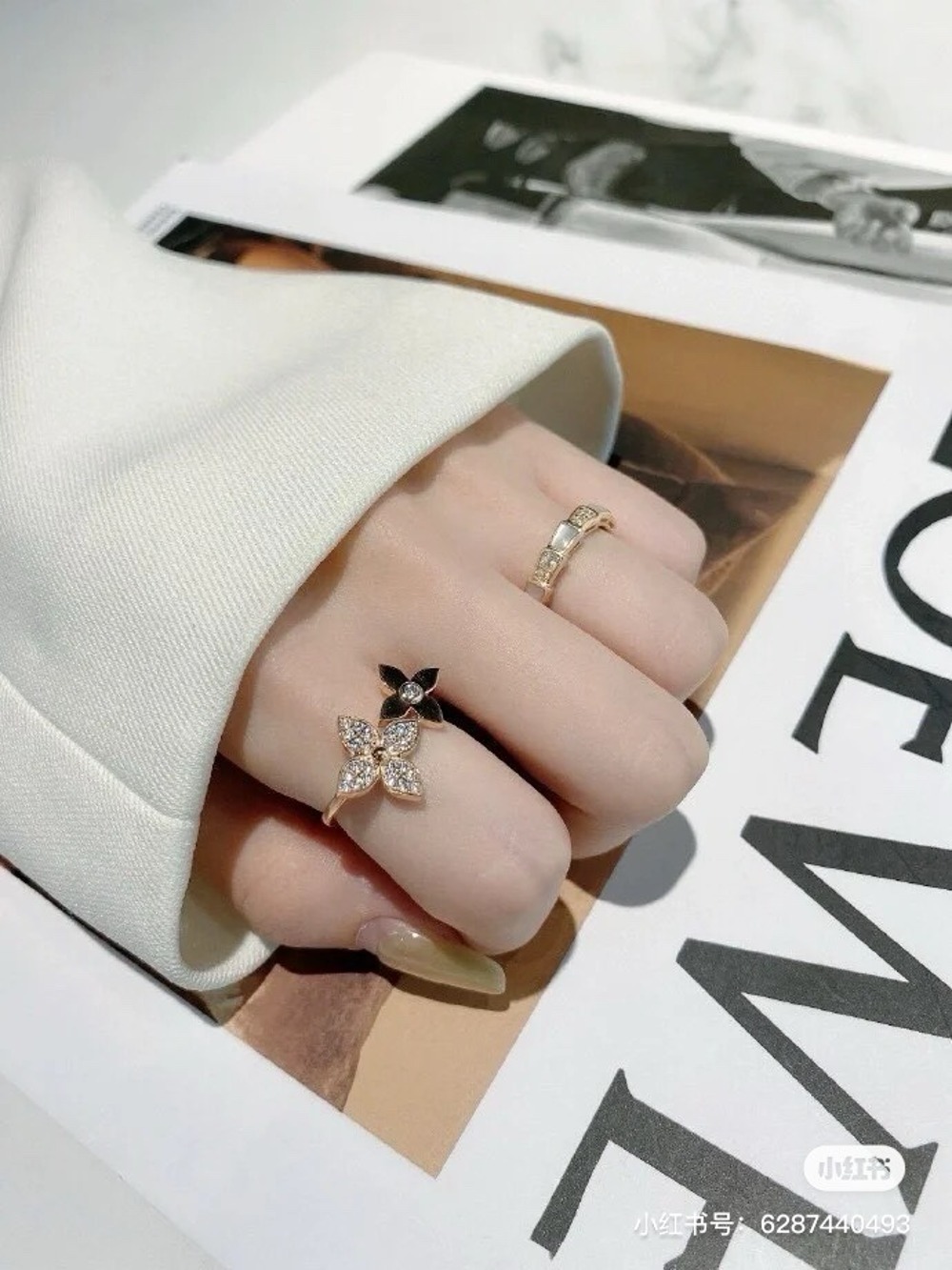 루*비통 LV 스타 블로썸 링