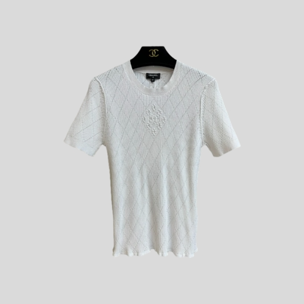 샤넬 퀄팅 니트 반팔