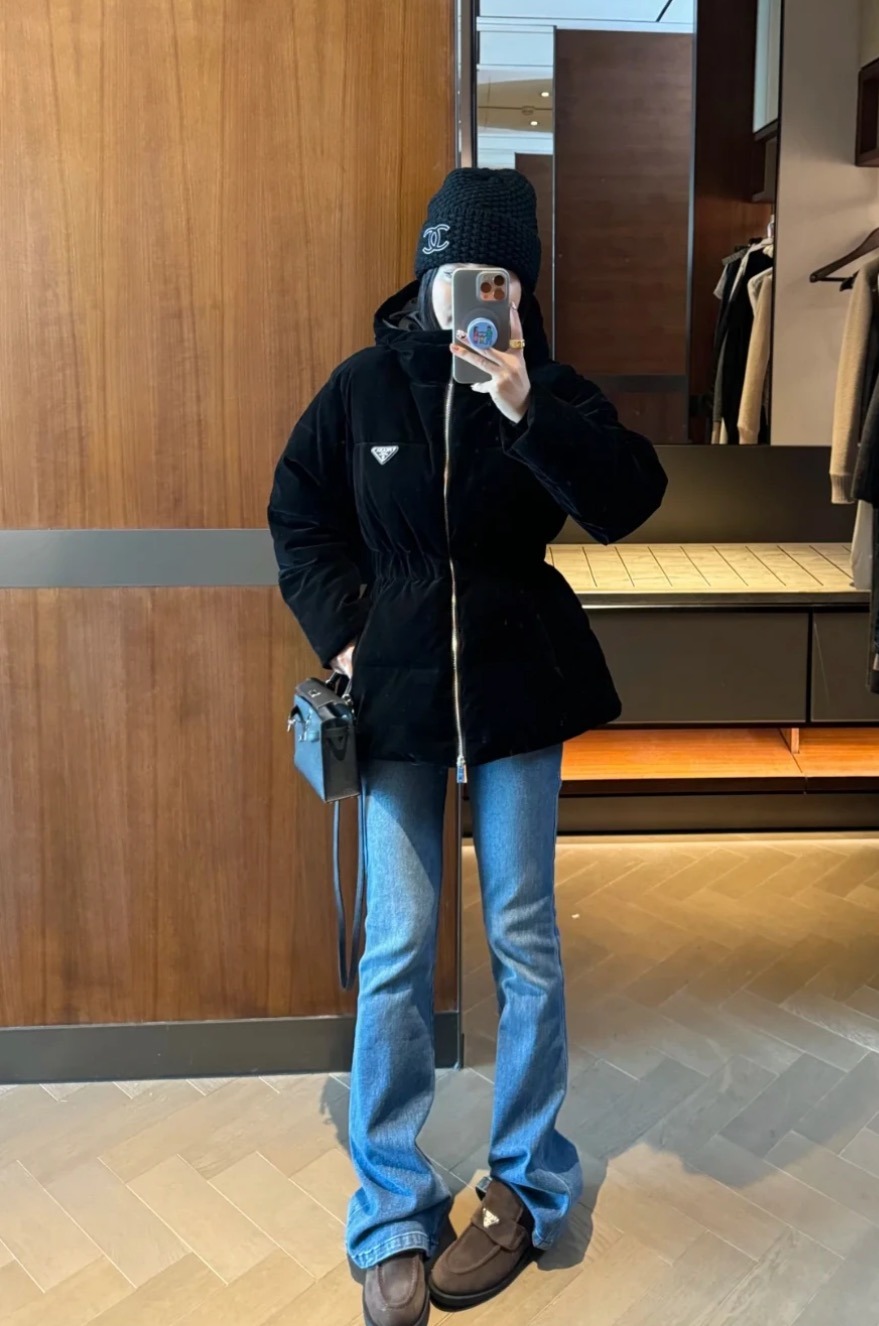 프*다 벨벳 다운 자켓