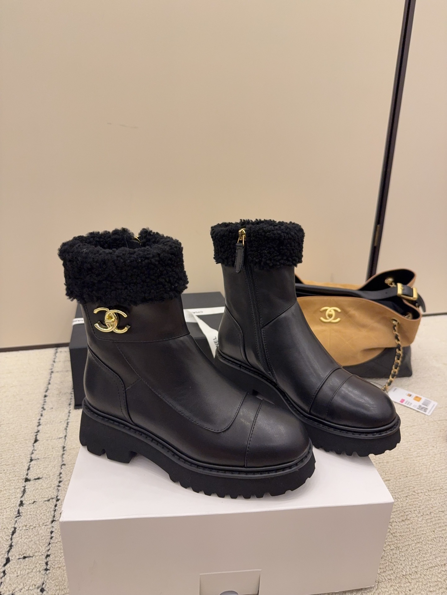 샤* 26 신상 양털 통굽 앵클부츠