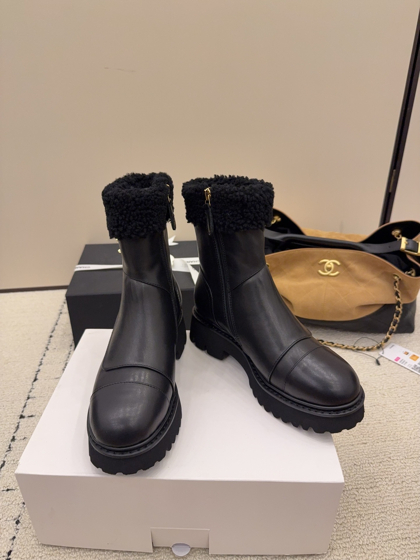 샤* 26 신상 양털 통굽 앵클부츠