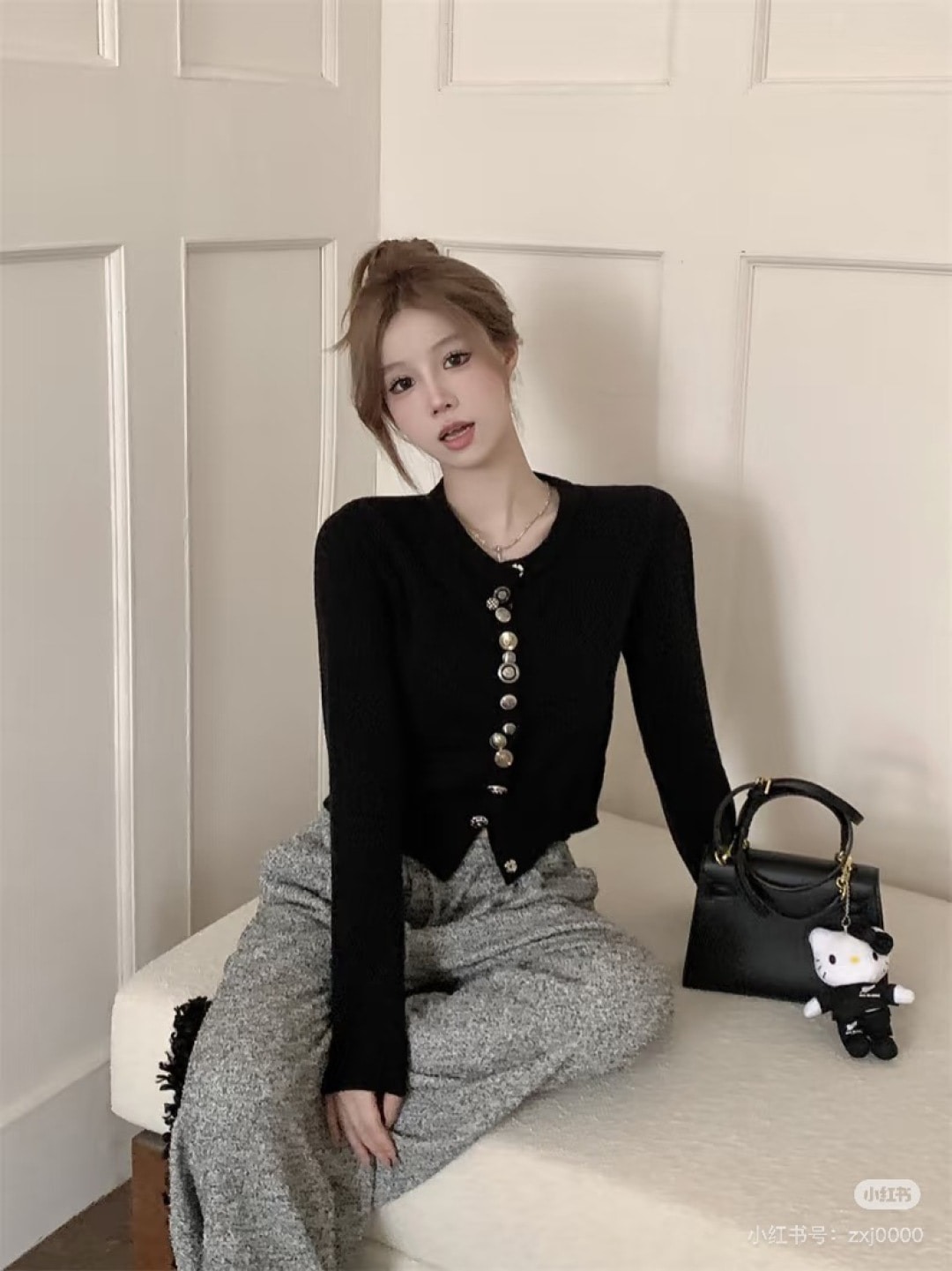 샤* 26 봄 신상 라운드 니트 가디건