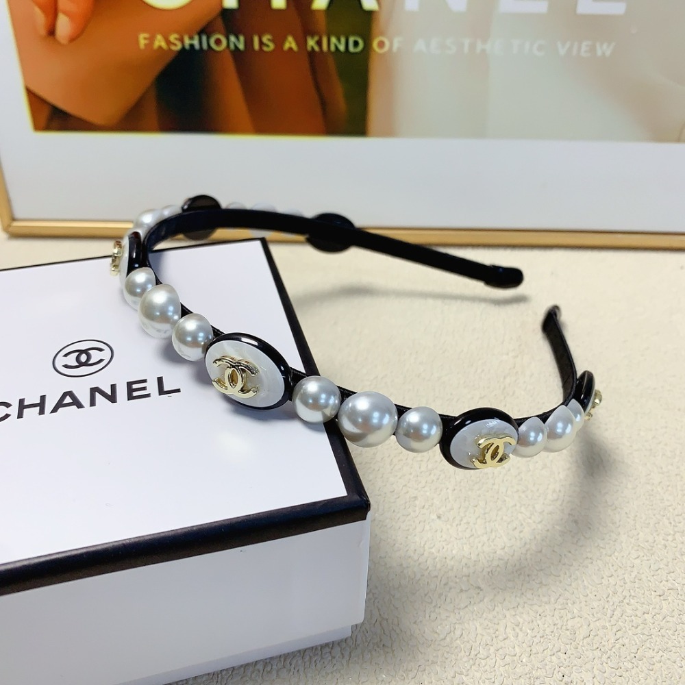 샤* 신상 진주 로고 머리띠