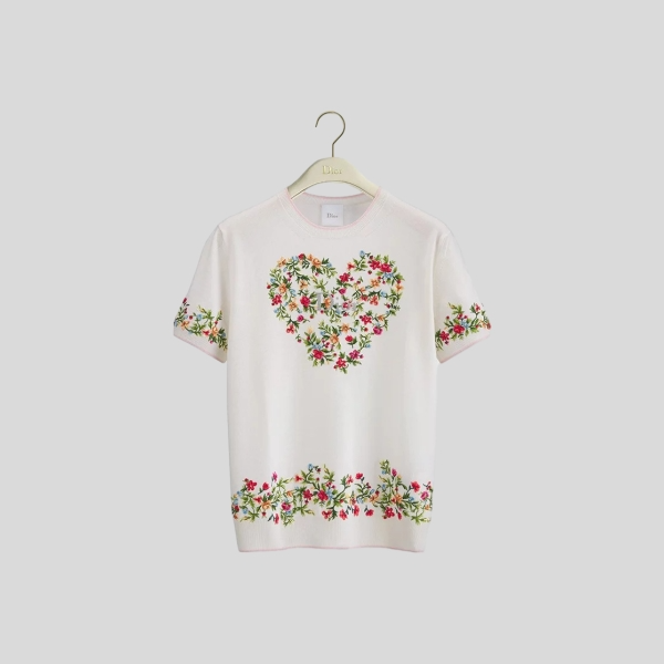 디올 자수 반팔 스웨터