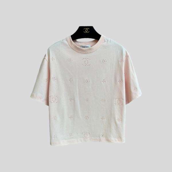 샤넬 플로럴 컷아웃 티셔츠