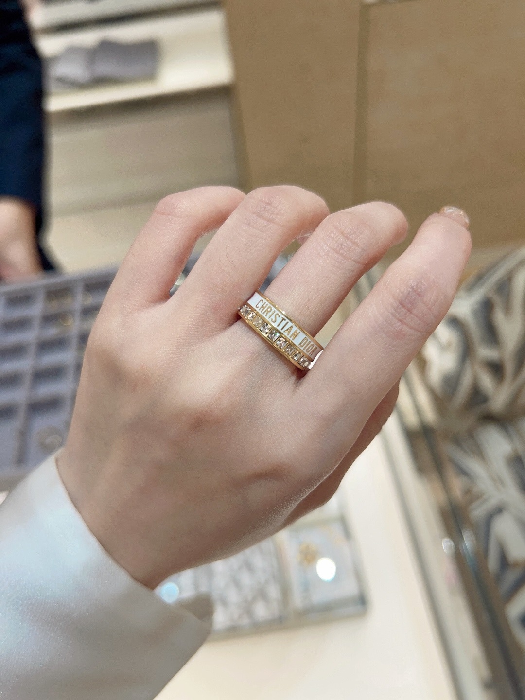 디* 레이어드 레터링 큐빅 반지