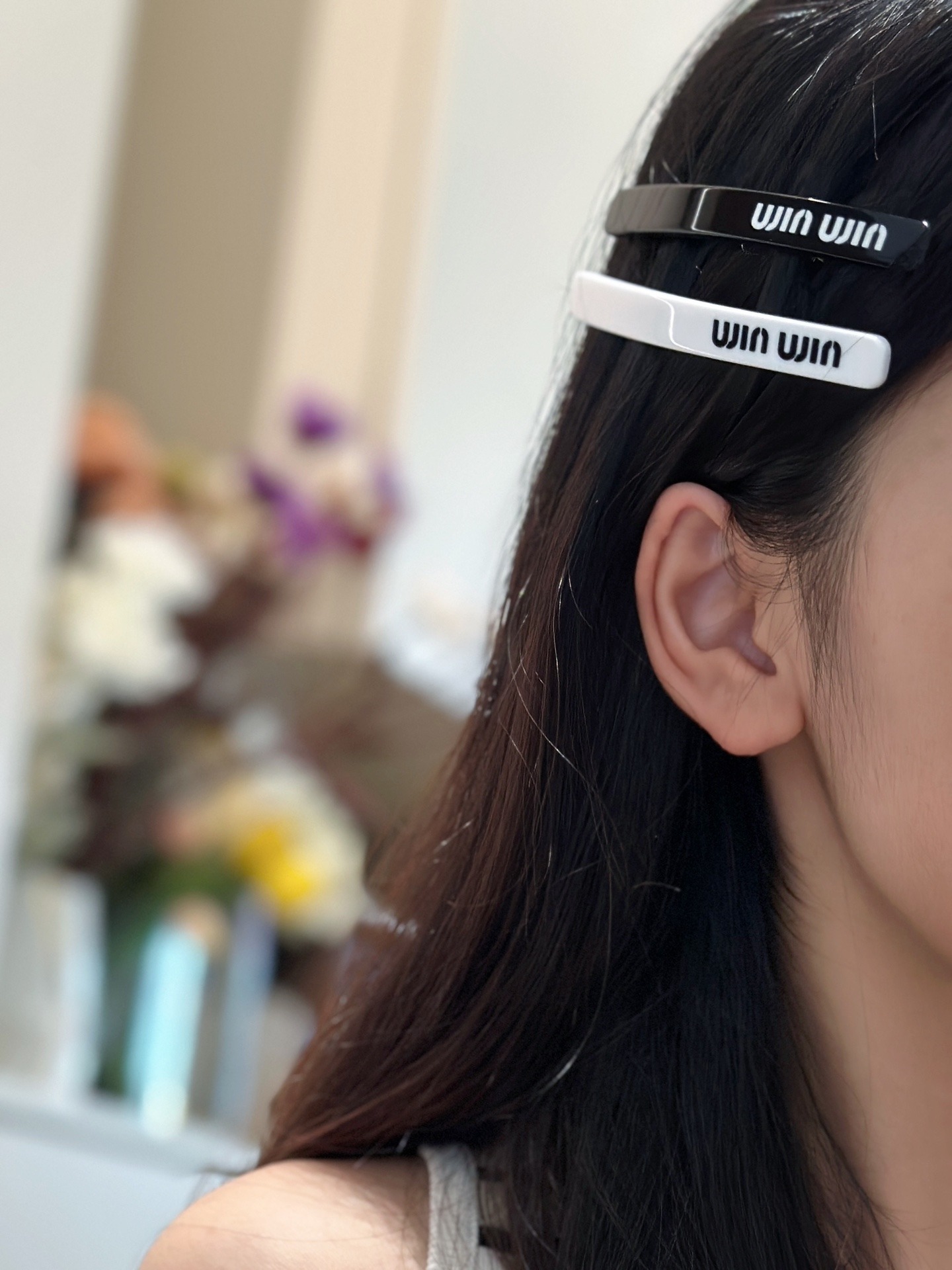 미*미* 블랙/화이트 일자클립