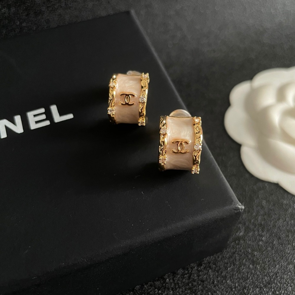 샤* CC 로고 체인 링 귀걸이 이어링