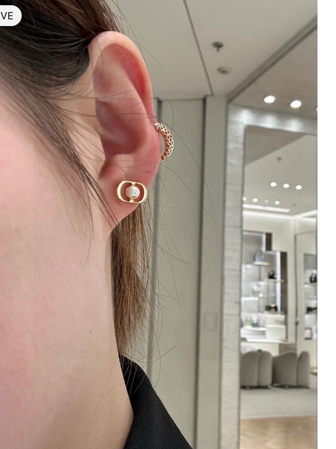 디* 골드 cd 진주 이어링