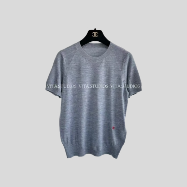 샤넬 크루넥 반팔 티셔츠