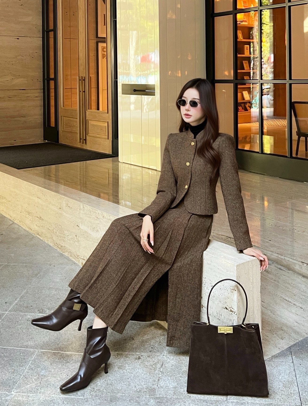 로*피아나 신상 빈티지 헤링본 세트