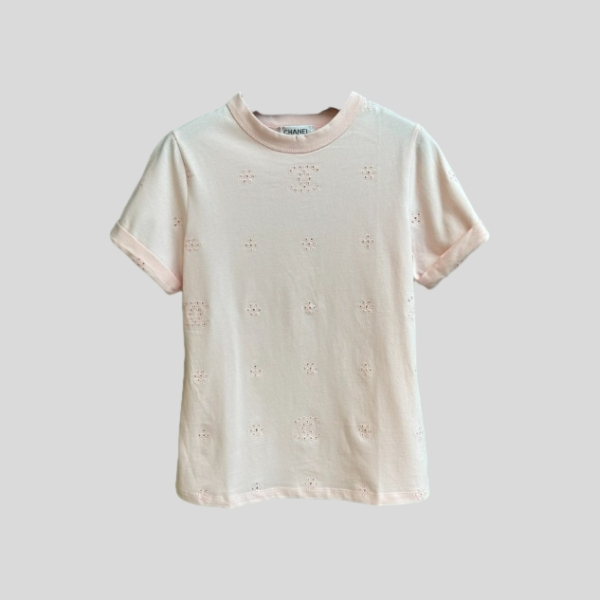 샤넬 플로럴 컷아웃 티셔츠