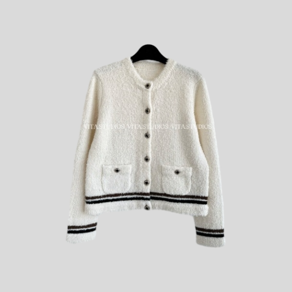 샤넬 버튼 다운 가디건