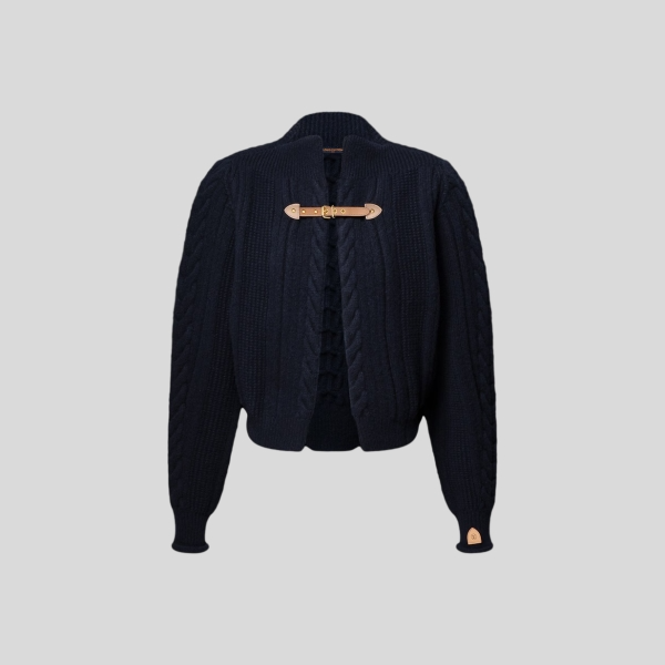 루이비통 스트랩 프런트 케이블 니트 가디건