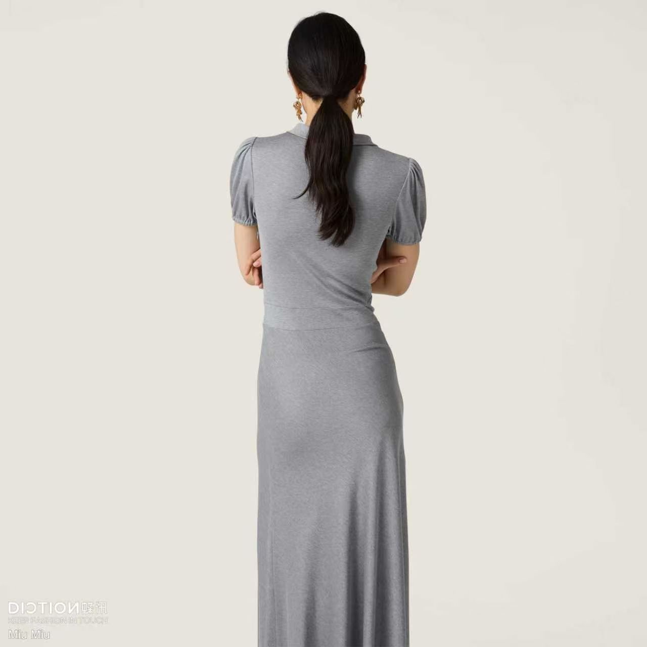 미우미우 실크 저지 드레스