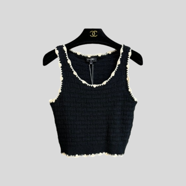 샤넬 레이스 니트 베스트