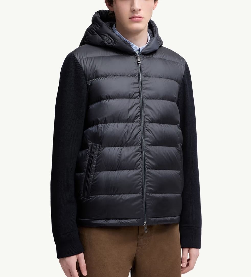 몽클레어 패디드 울 집업 후드