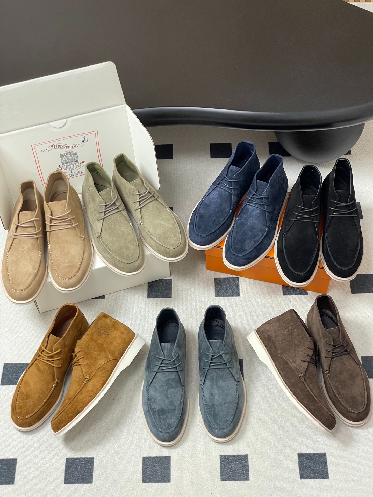 에*메스 25 스웨이드 하이탑 스니커즈