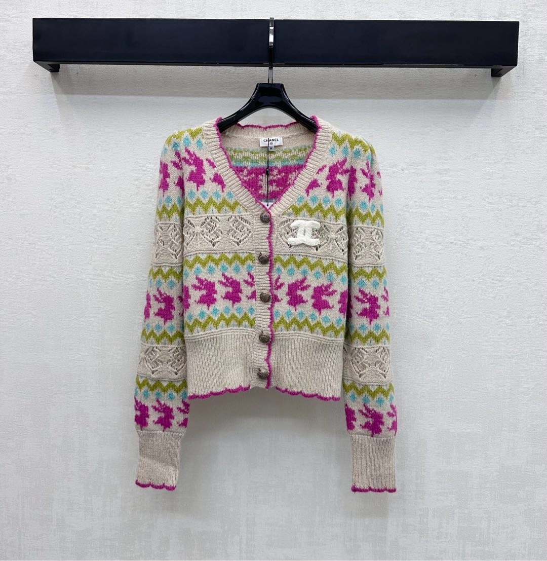 샤* 26 신상 페어아일 로고 가디건