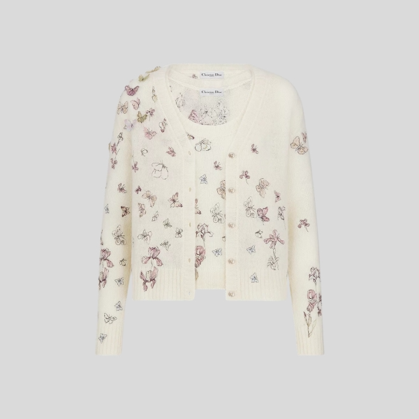 디올 나비 자수 가디건