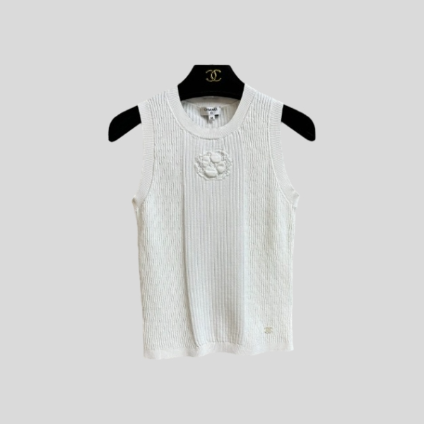샤넬 까멜리아 니트 베스트