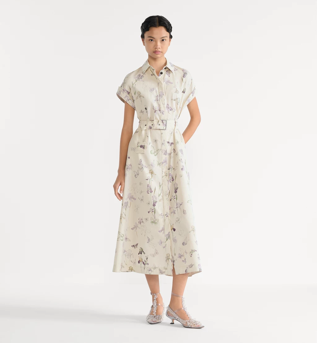 디올 벨트 미디 셔츠 드레스