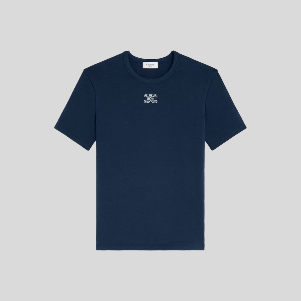 셀린느 리브드 코튼 저지 트리옹프 티셔츠