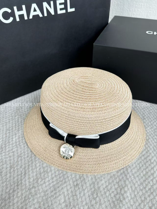 샤넬 플랫탑 밀짚모자