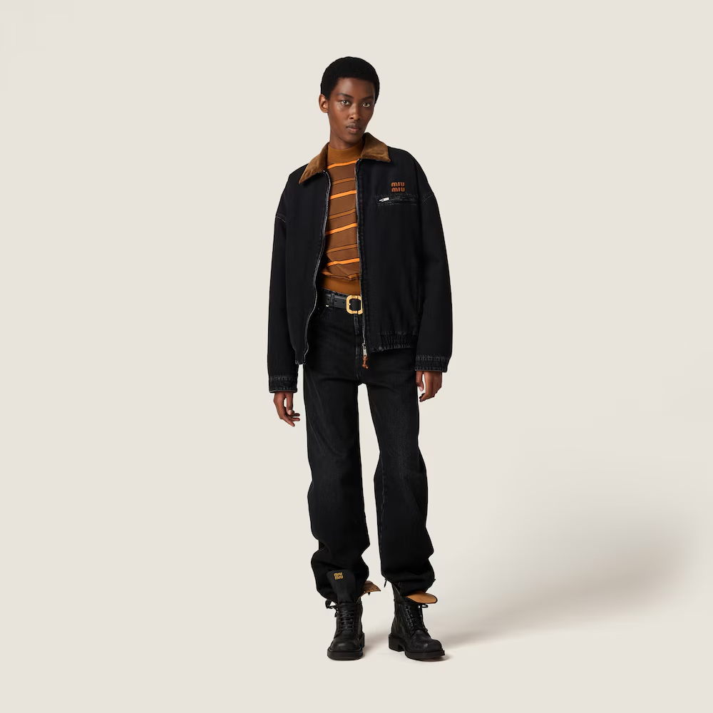 미우미우 블랙 데님 진