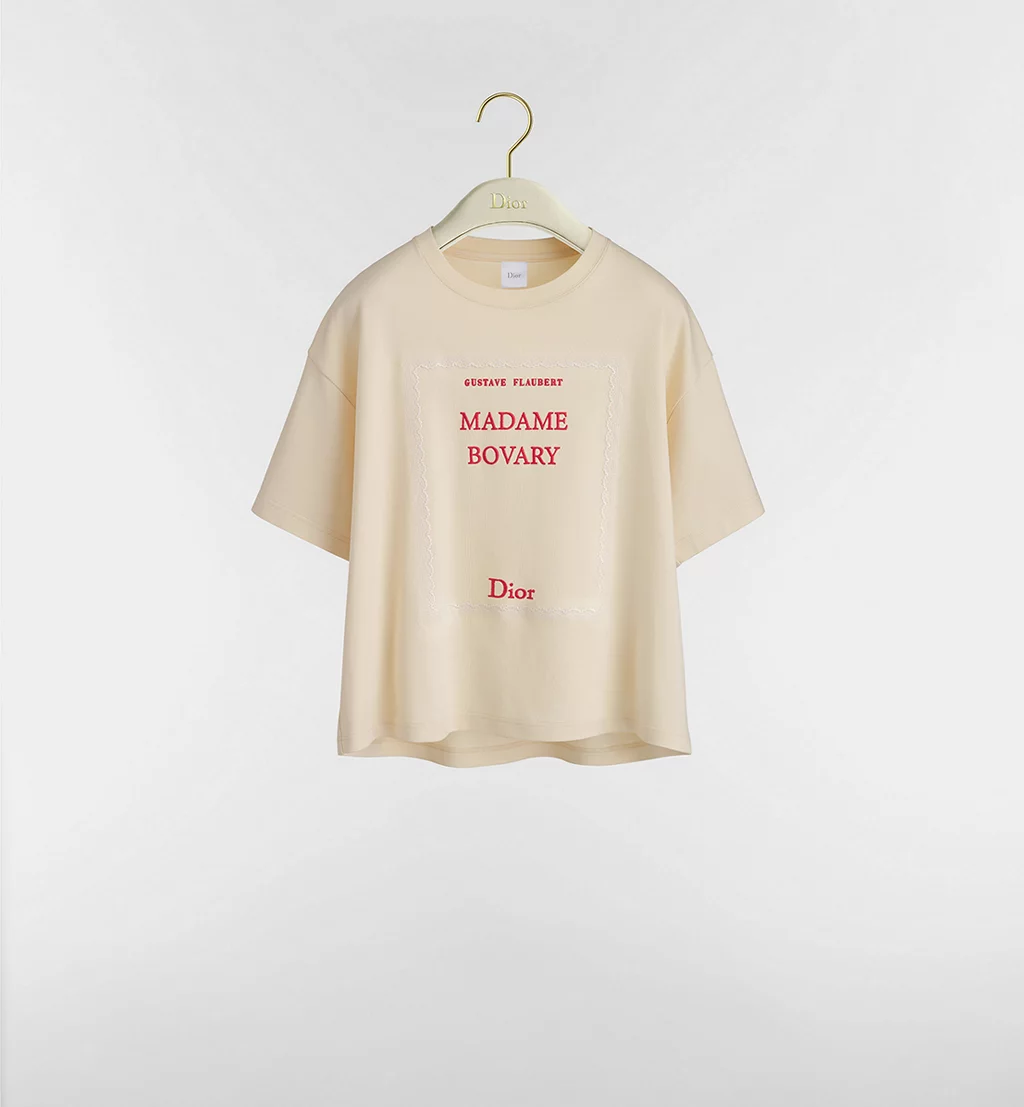 디올 북 커버 오버사이즈 크롭 티셔츠