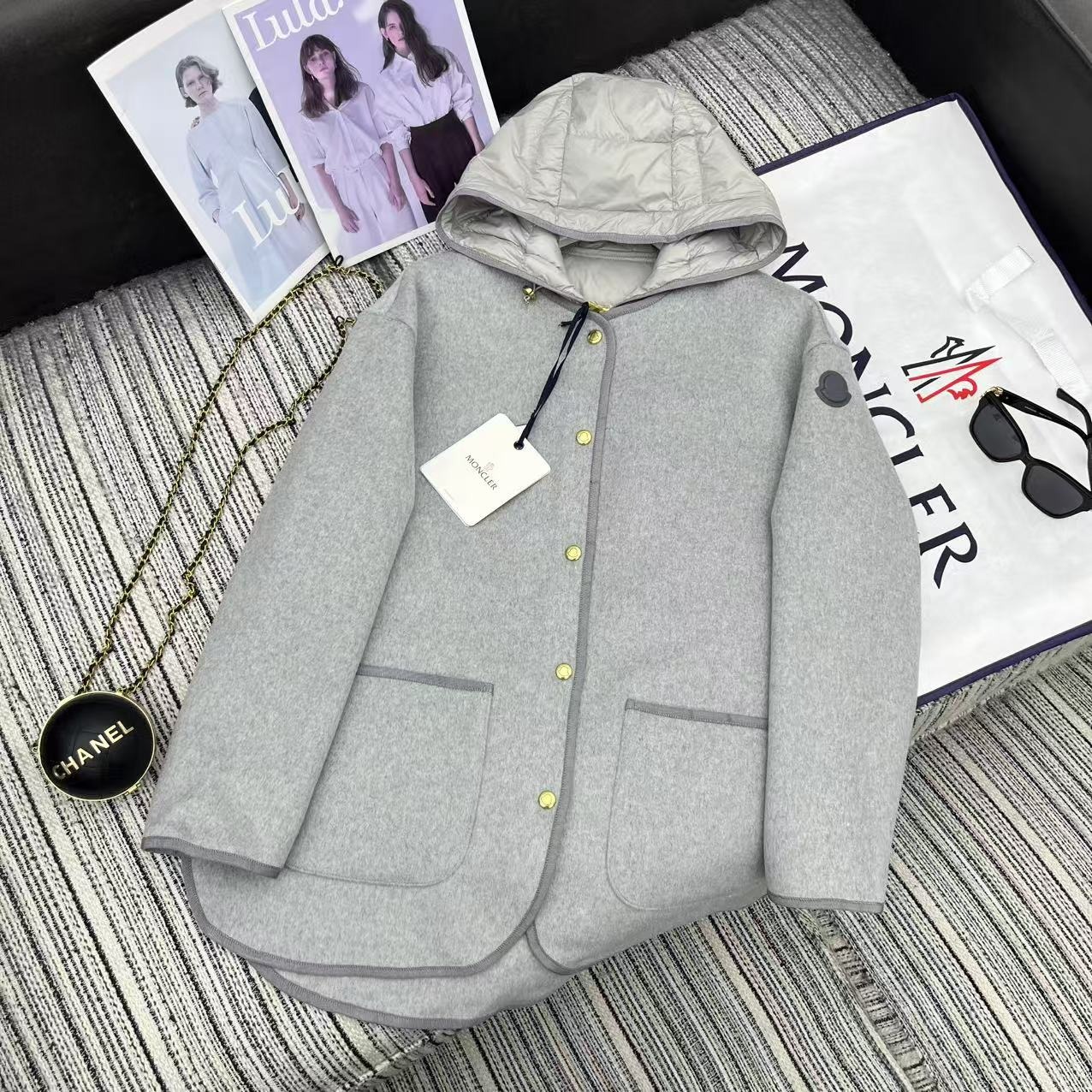 몽*레르 신상 리버시블 모직코트+후드다운 베스트