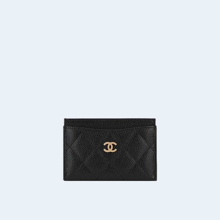샤넬 클래식 카드 홀더 블랙 골드