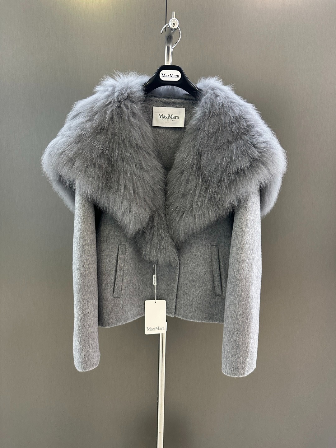 막*마라 신상 화이트폭스 울 코트