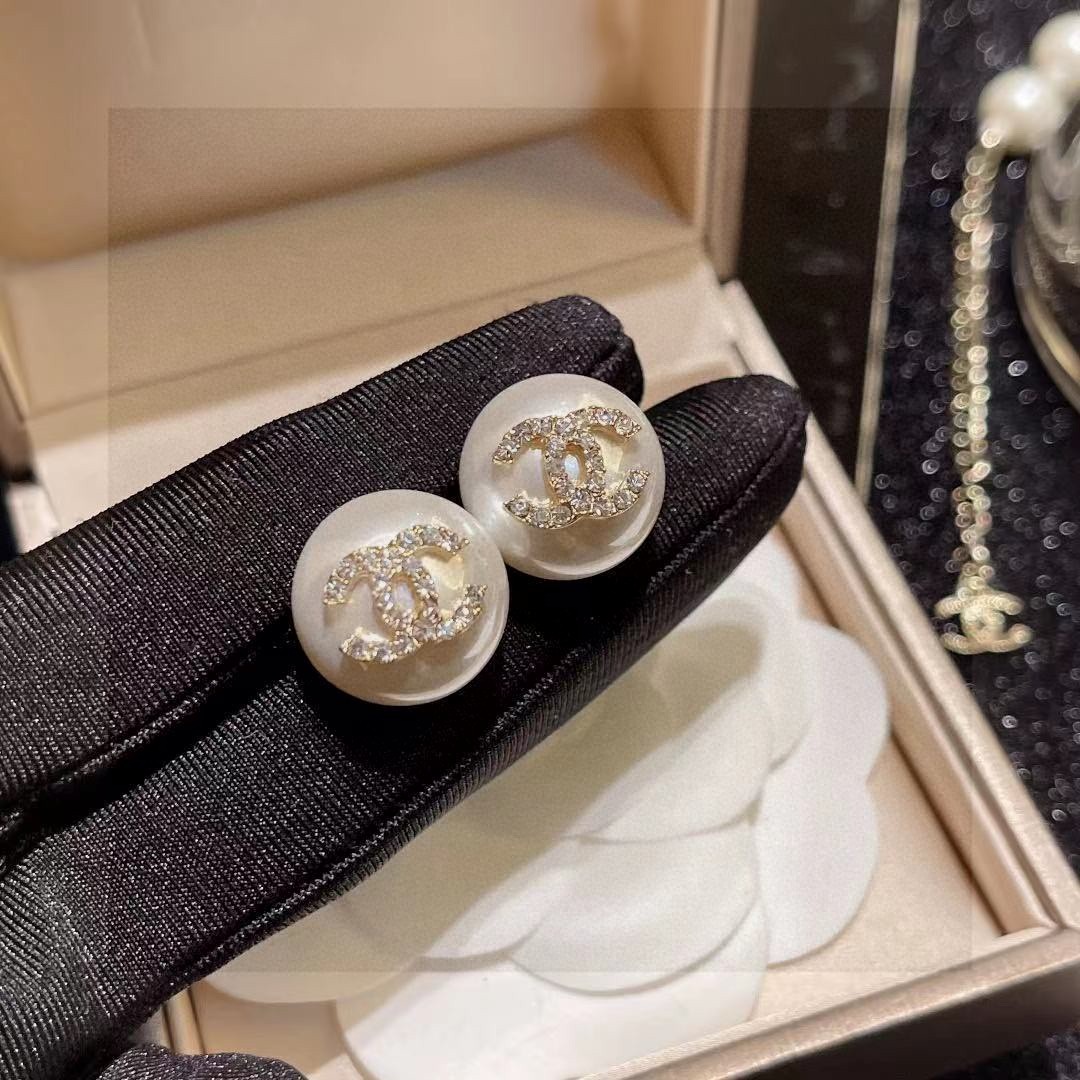 샤* 큐빅 진주 귀걸이