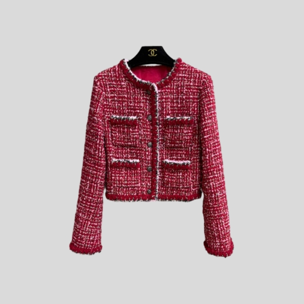 샤넬 레드 포포켓 재킷