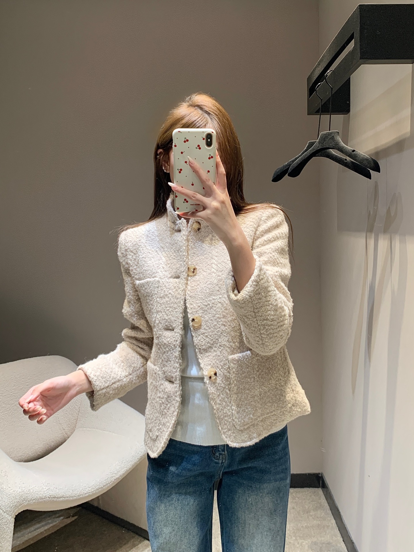 로*피아나 25Fw 신상 알파카 혼방 미니코트